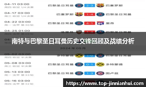 南特与巴黎圣日耳曼历史交锋回顾及战绩分析